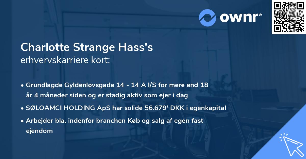 Charlotte Strange Hass's erhvervskarriere kort