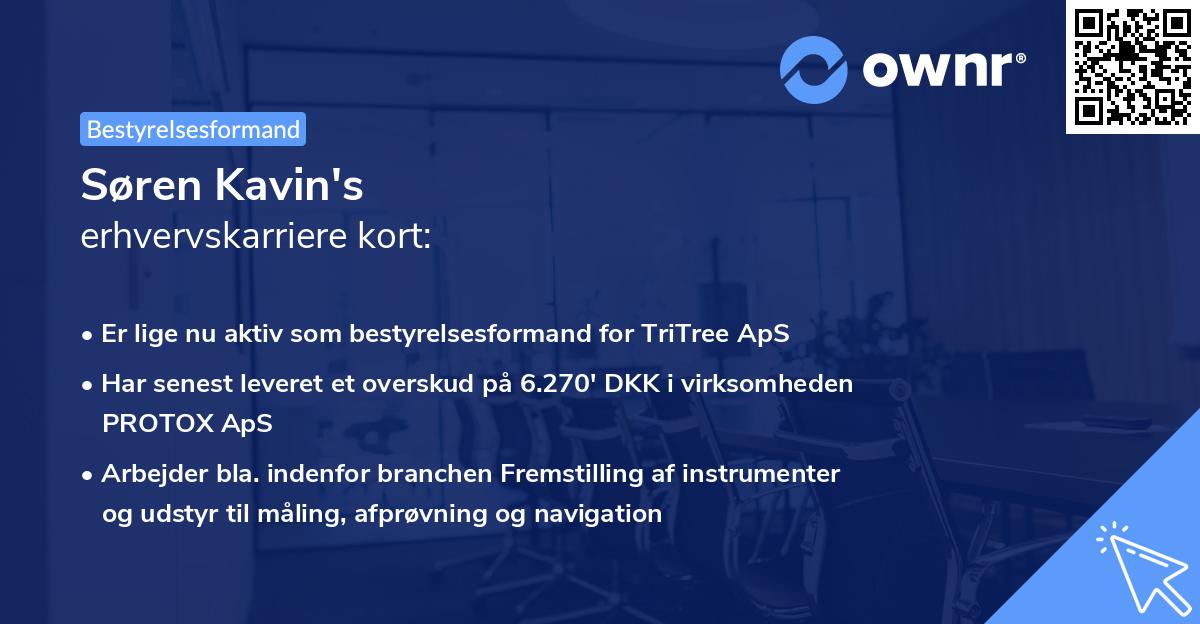 Søren Kavin's erhvervskarriere kort