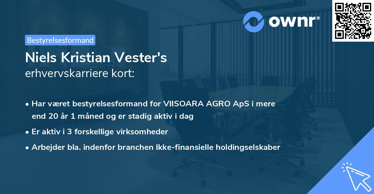Niels Kristian Vester's erhvervskarriere kort