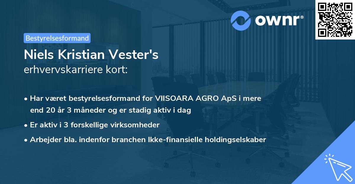 Niels Kristian Vester's erhvervskarriere kort