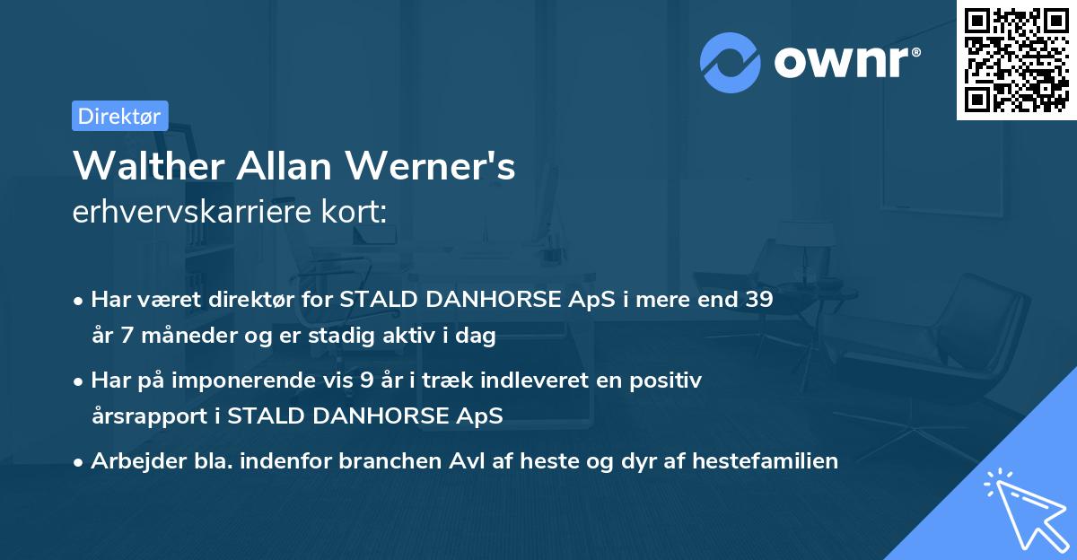 Walther Allan Werner's erhvervskarriere kort