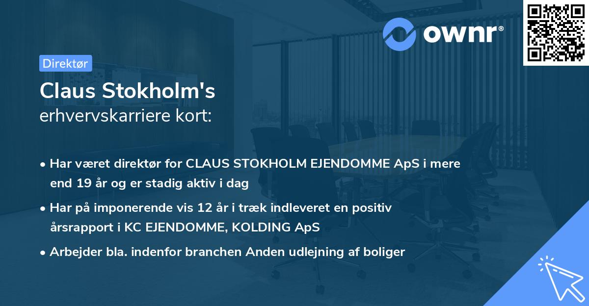 Claus Stokholm's erhvervskarriere kort