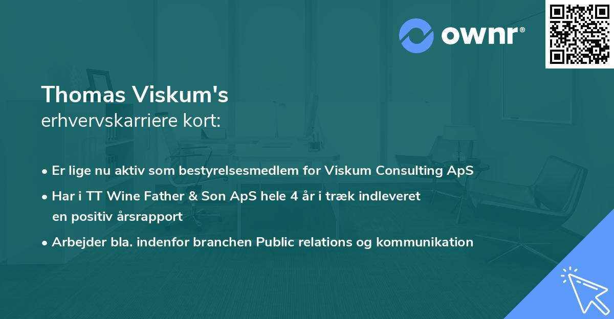 Thomas Viskum's erhvervskarriere kort