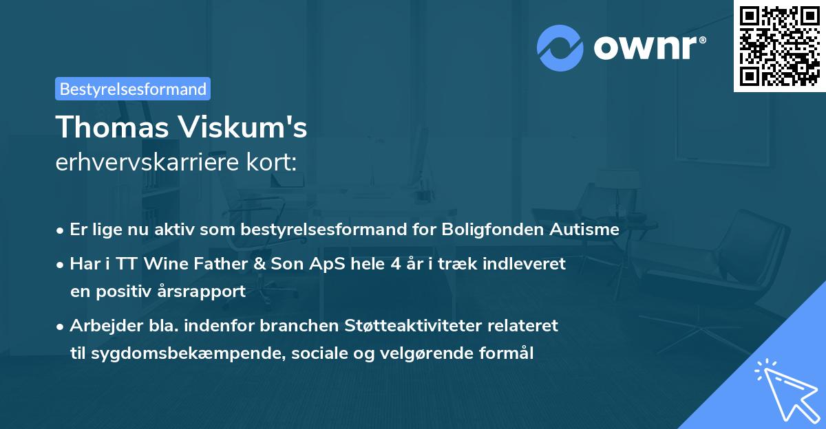 Thomas Viskum's erhvervskarriere kort