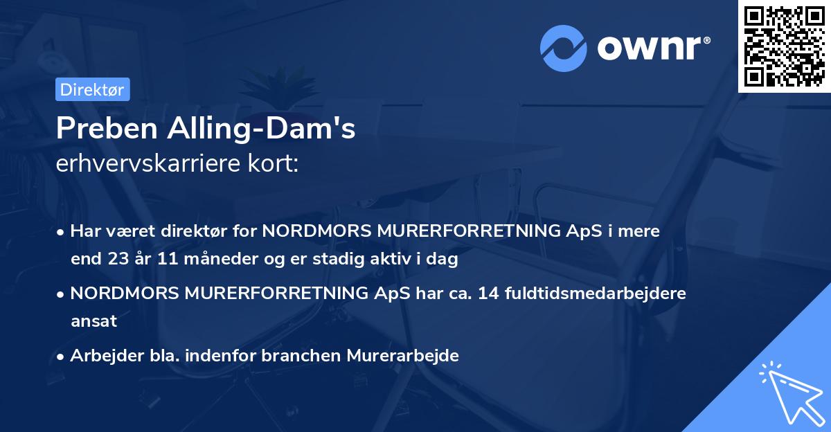 Preben Alling-Dam's erhvervskarriere kort