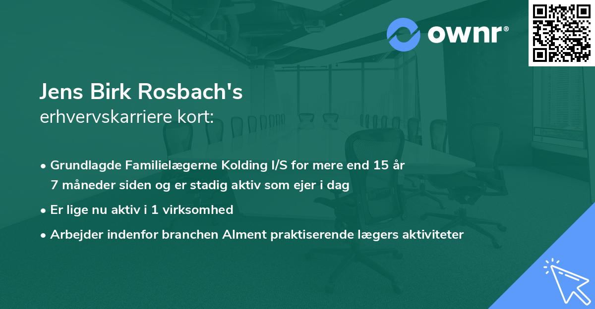 Jens Birk Rosbach's erhvervskarriere kort