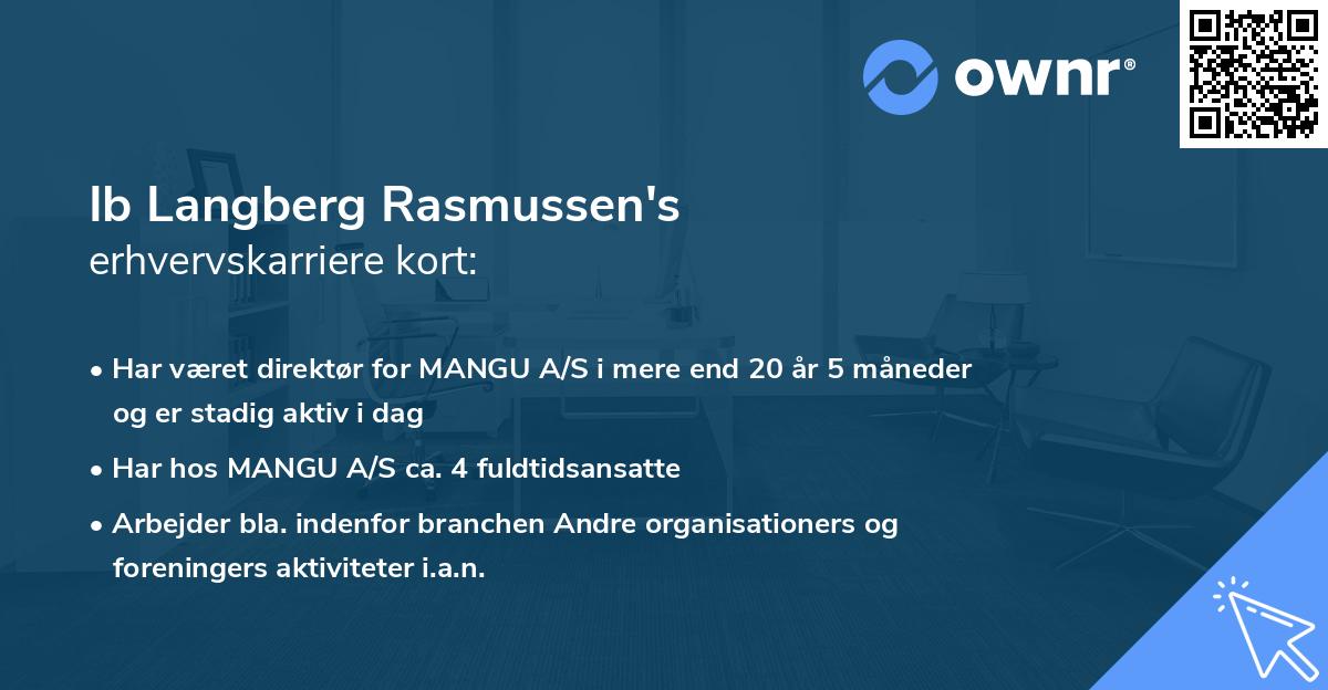 Ib Langberg Rasmussen's erhvervskarriere kort