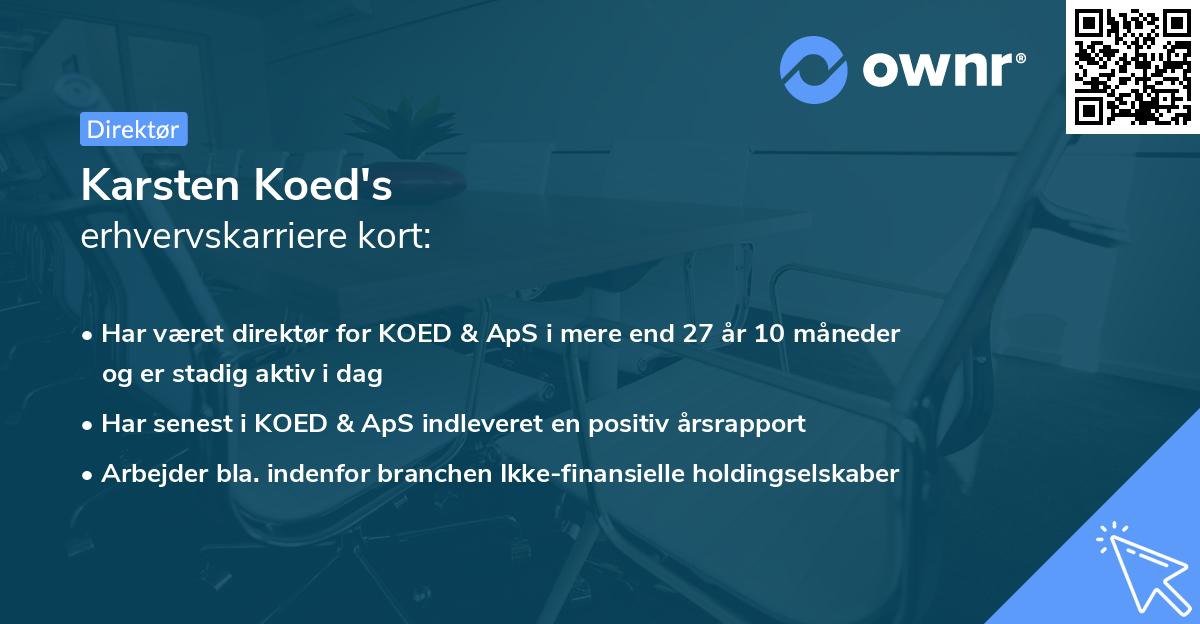 Karsten Koed's erhvervskarriere kort