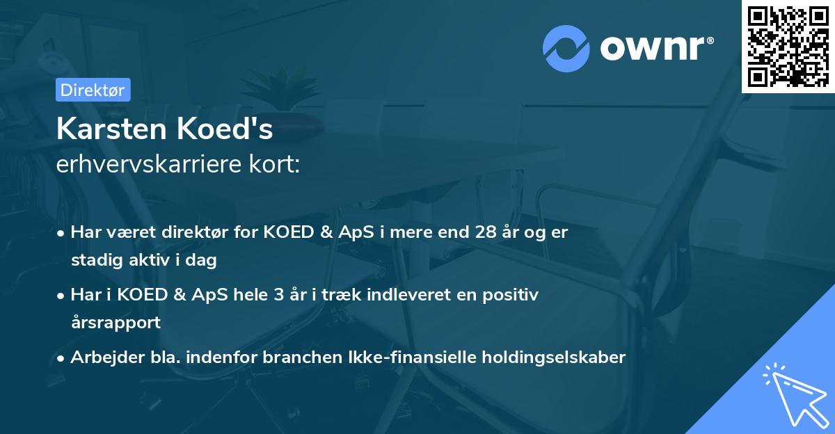 Karsten Koed's erhvervskarriere kort