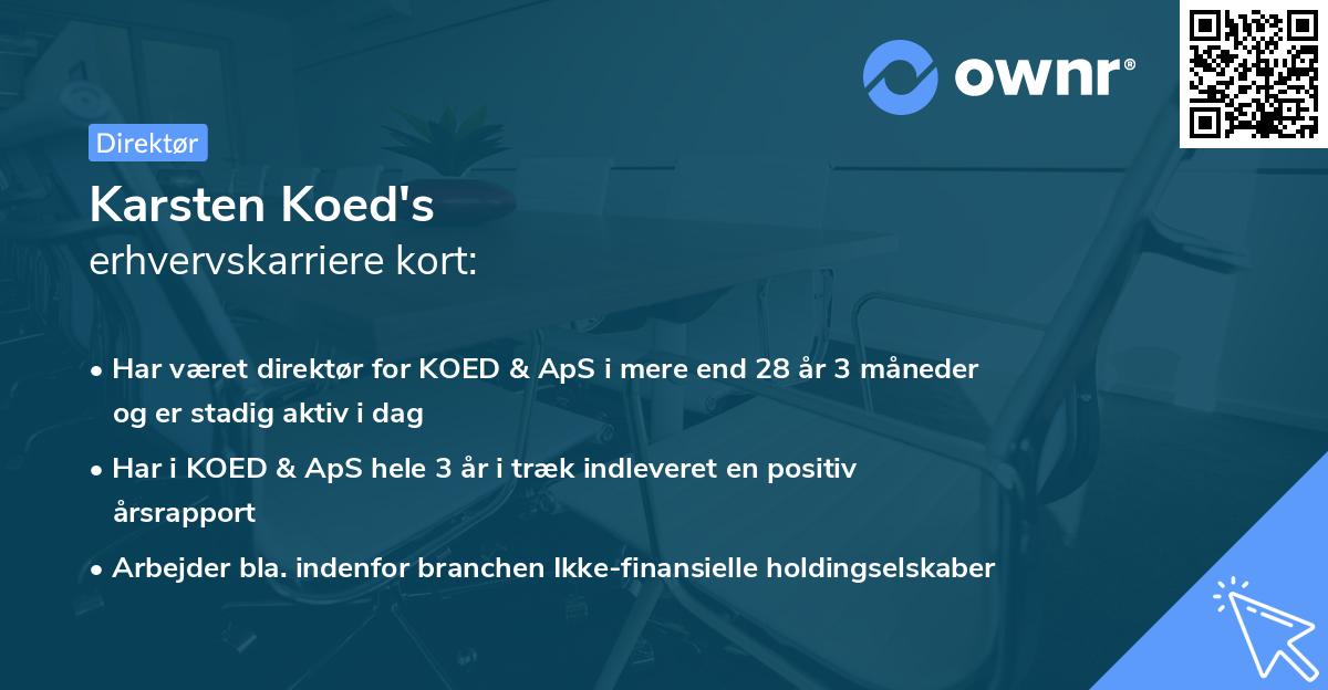 Karsten Koed's erhvervskarriere kort