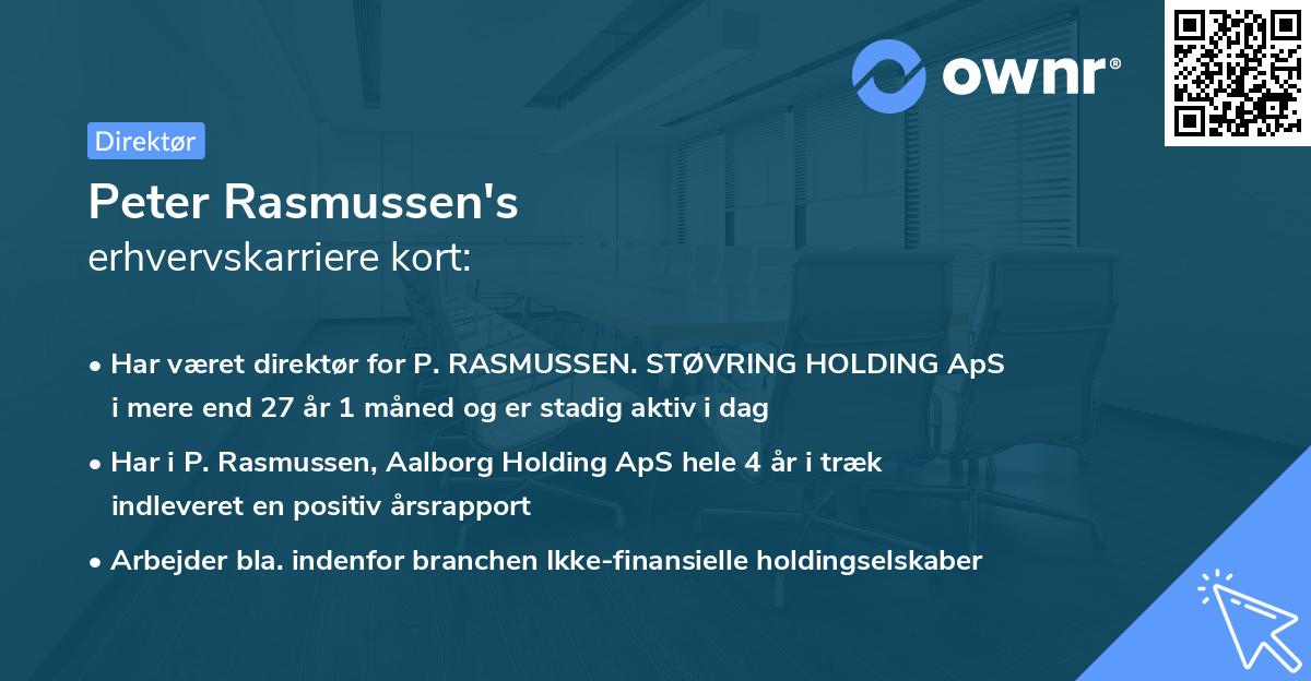 Peter Rasmussen's erhvervskarriere kort