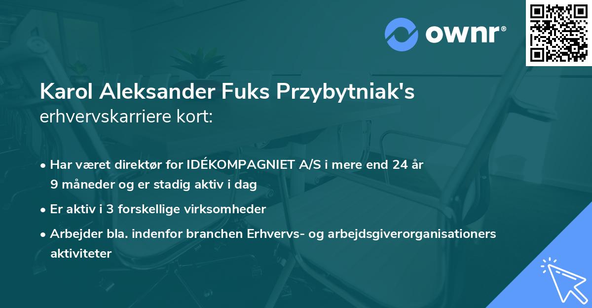 Karol Aleksander Fuks Przybytniak's erhvervskarriere kort