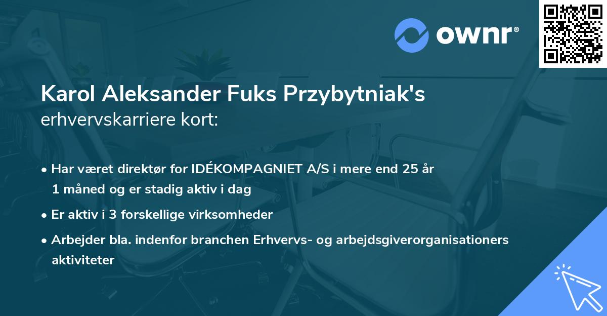 Karol Aleksander Fuks Przybytniak's erhvervskarriere kort