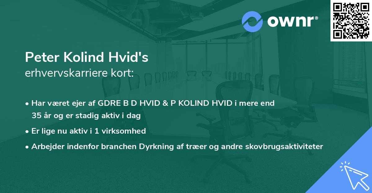 Peter Kolind Hvid's erhvervskarriere kort