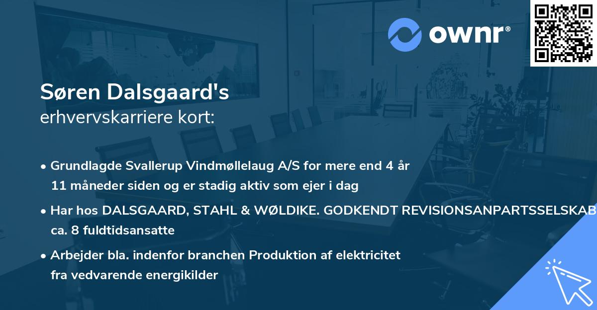 Søren Dalsgaard's erhvervskarriere kort