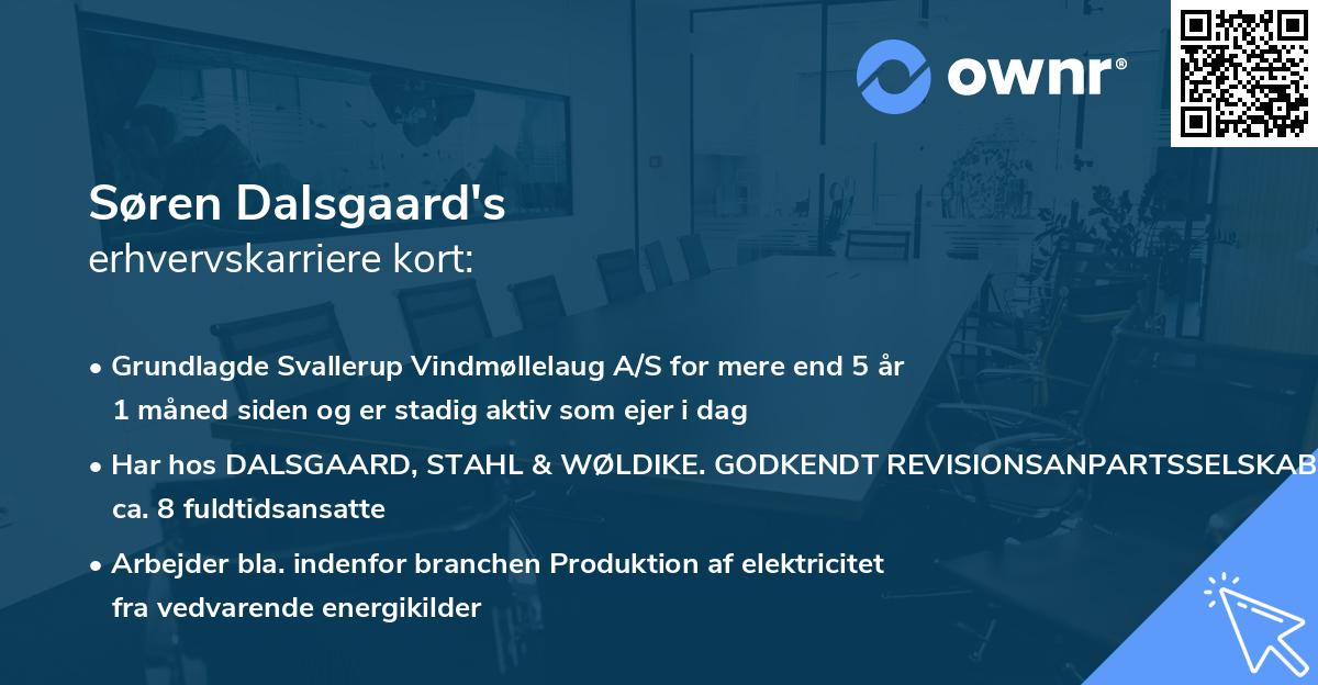 Søren Dalsgaard's erhvervskarriere kort