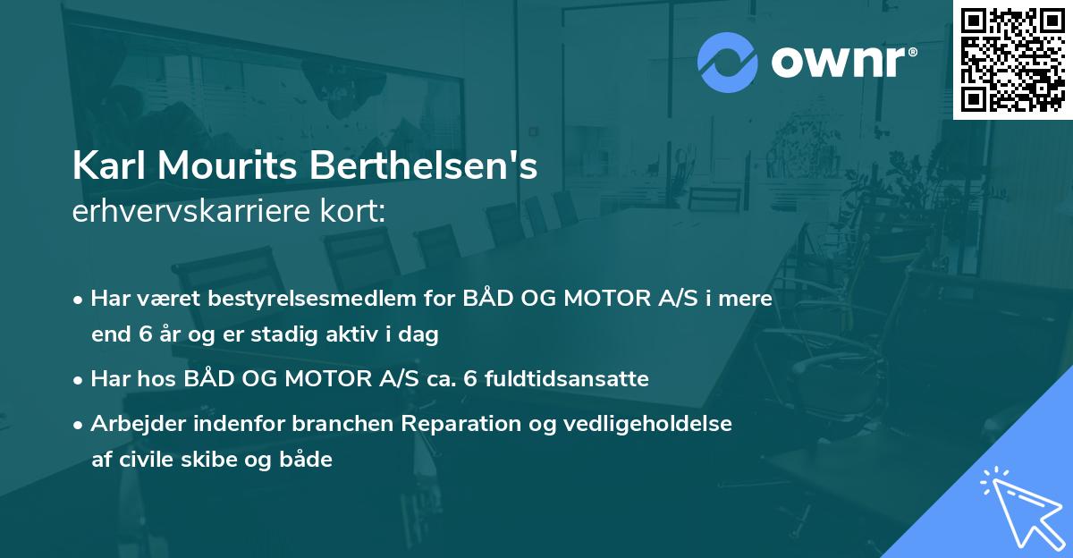 Karl Mourits Berthelsen's erhvervskarriere kort