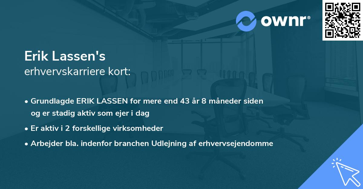 Erik Lassen's erhvervskarriere kort