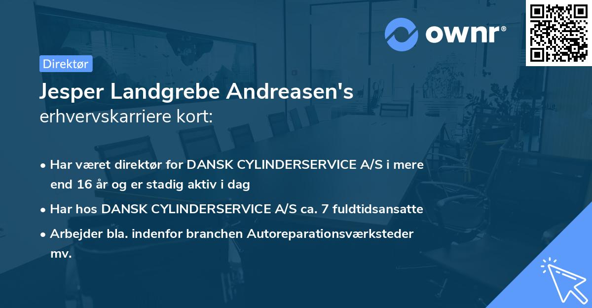 Jesper Landgrebe Andreasen's erhvervskarriere kort