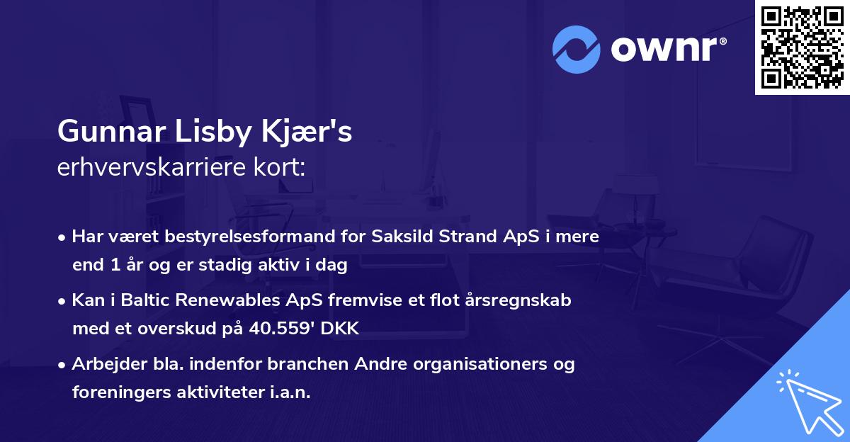 Gunnar Lisby Kjær's erhvervskarriere kort