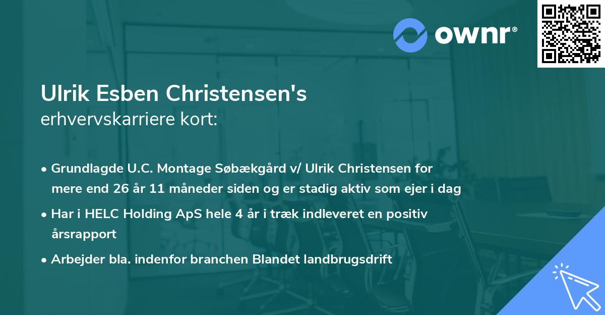 Ulrik Esben Christensen's erhvervskarriere kort