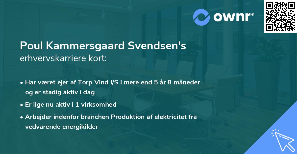 Poul Kammersgaard Svendsen's erhvervskarriere kort