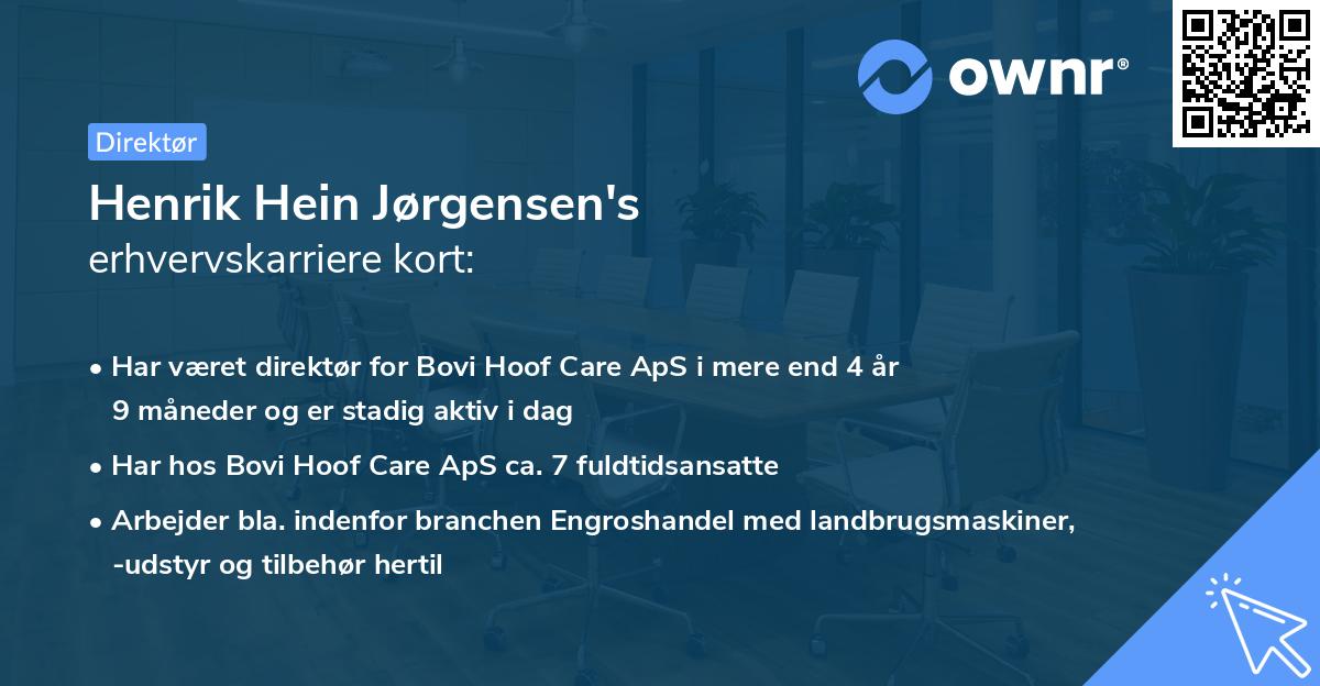 Henrik Hein Jørgensen's erhvervskarriere kort