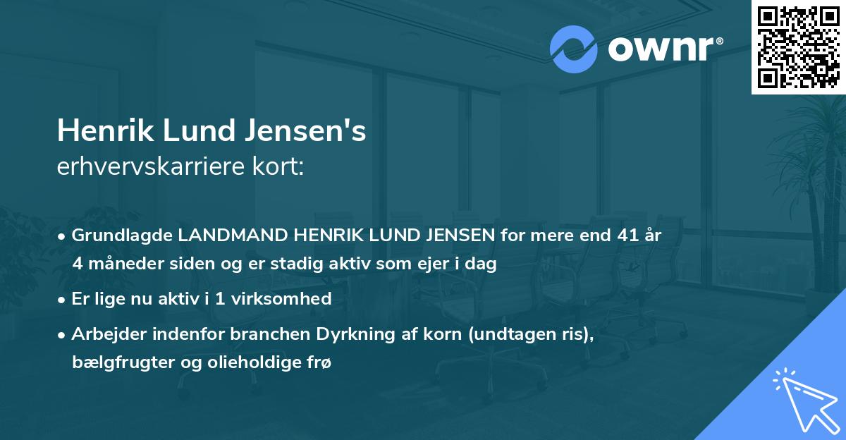 Henrik Lund Jensen's erhvervskarriere kort