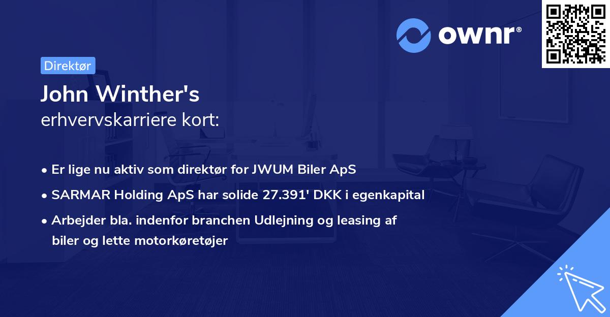 John Winther's erhvervskarriere kort