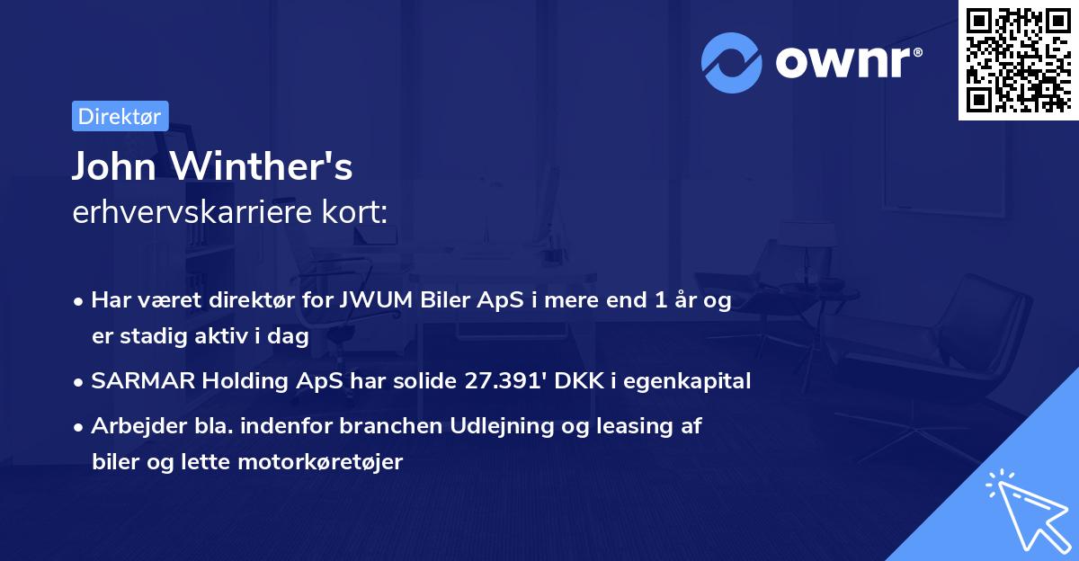 John Winther's erhvervskarriere kort