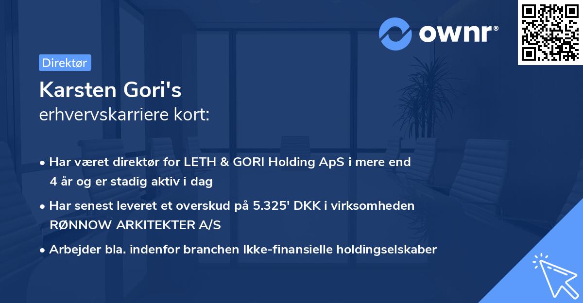 Karsten Gori's erhvervskarriere kort