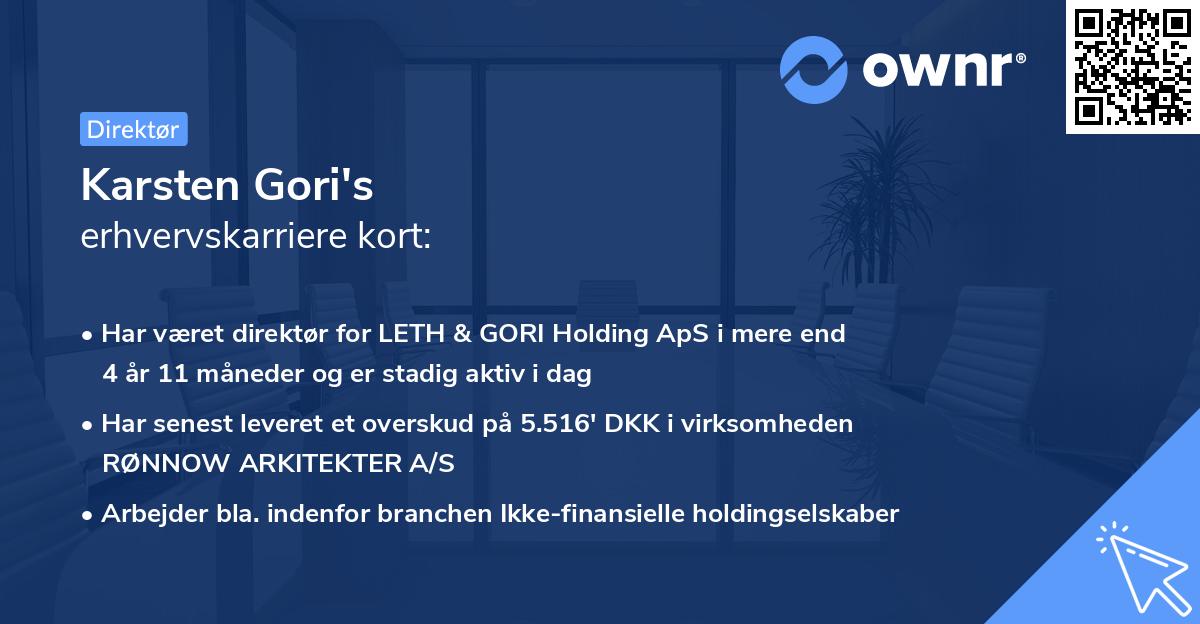 Karsten Gori's erhvervskarriere kort