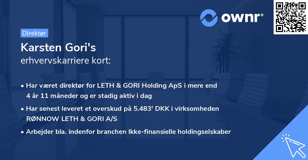 Karsten Gori's erhvervskarriere kort