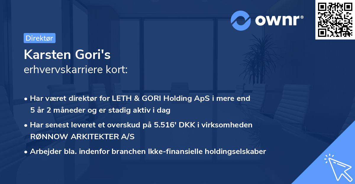 Karsten Gori's erhvervskarriere kort