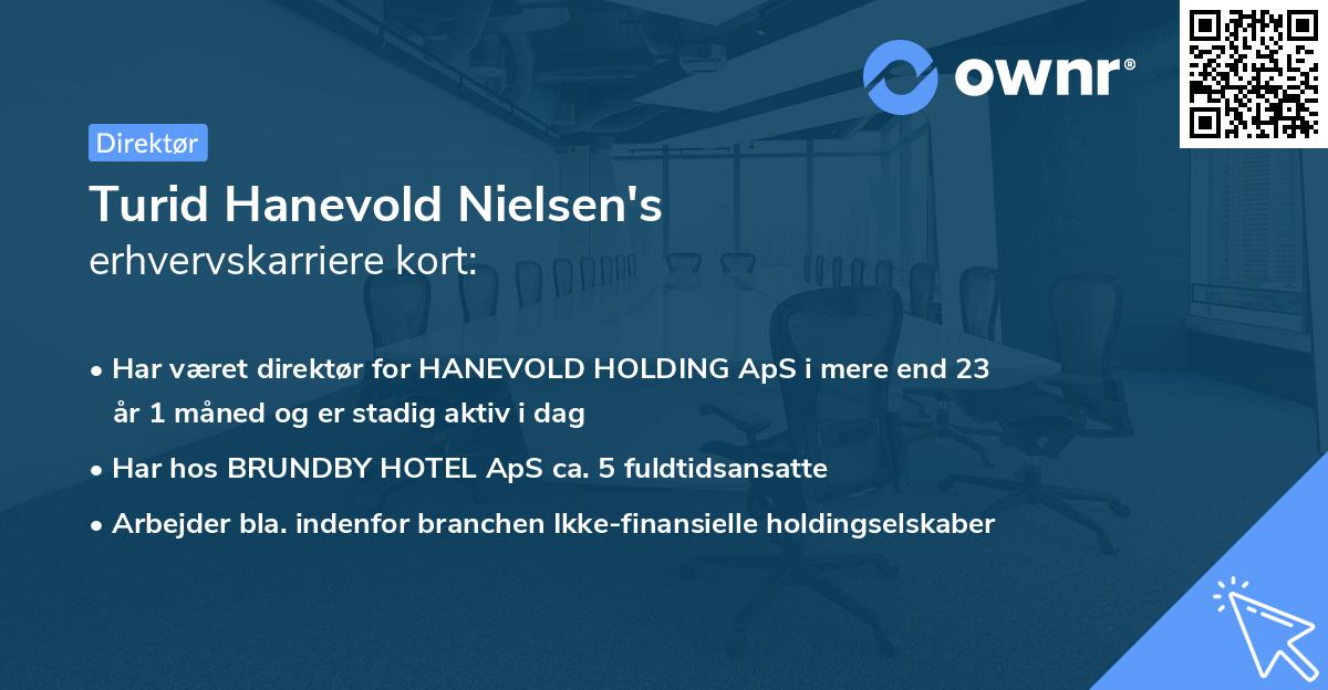 Turid Hanevold Nielsen's erhvervskarriere kort