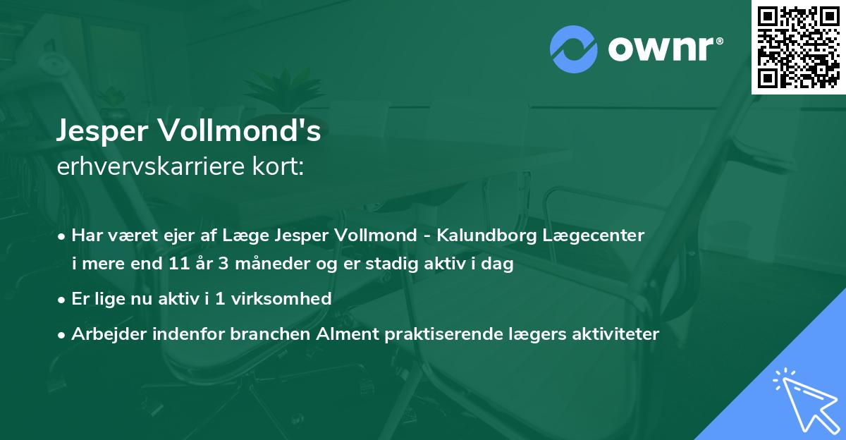 Jesper Vollmond's erhvervskarriere kort