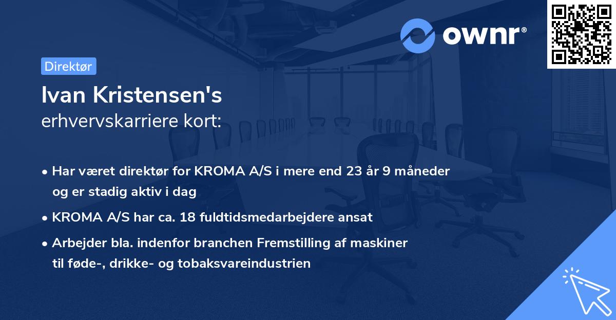Ivan Kristensen's erhvervskarriere kort