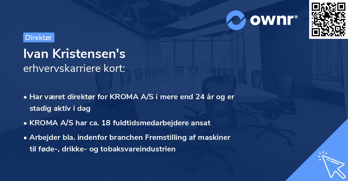 Ivan Kristensen's erhvervskarriere kort