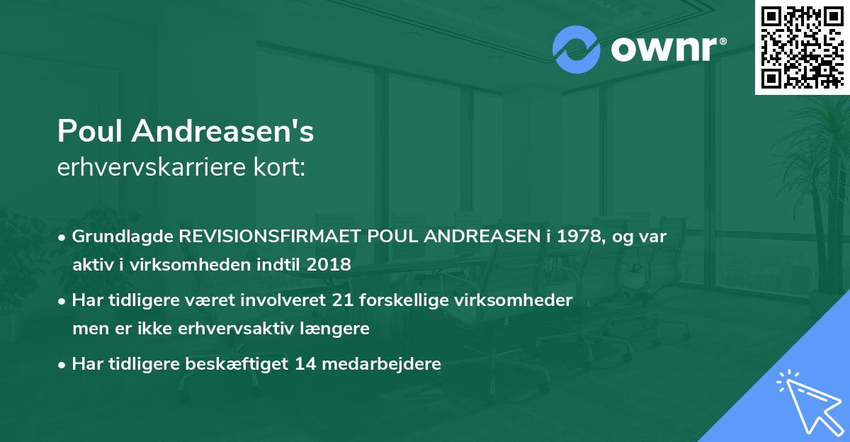 Poul Andreasen's erhvervskarriere kort