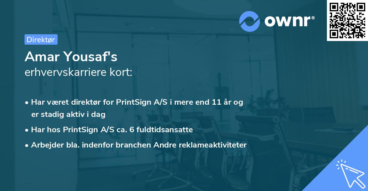 Amar Yousaf's erhvervskarriere kort
