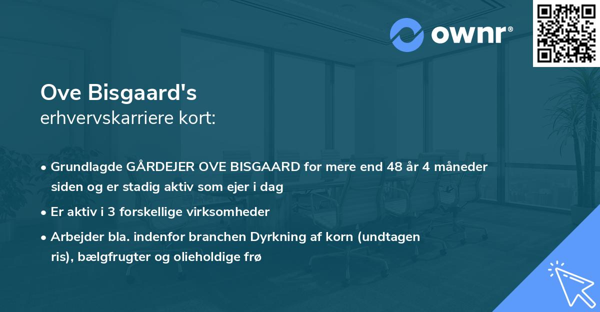 Ove Bisgaard's erhvervskarriere kort