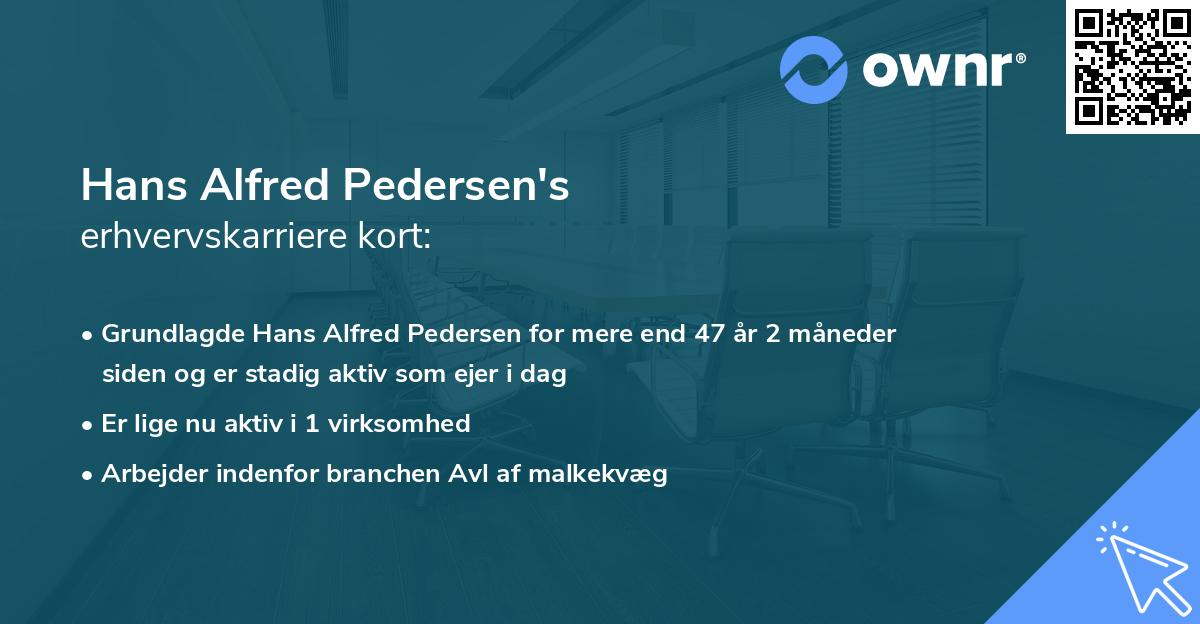 Hans Alfred Pedersen's erhvervskarriere kort