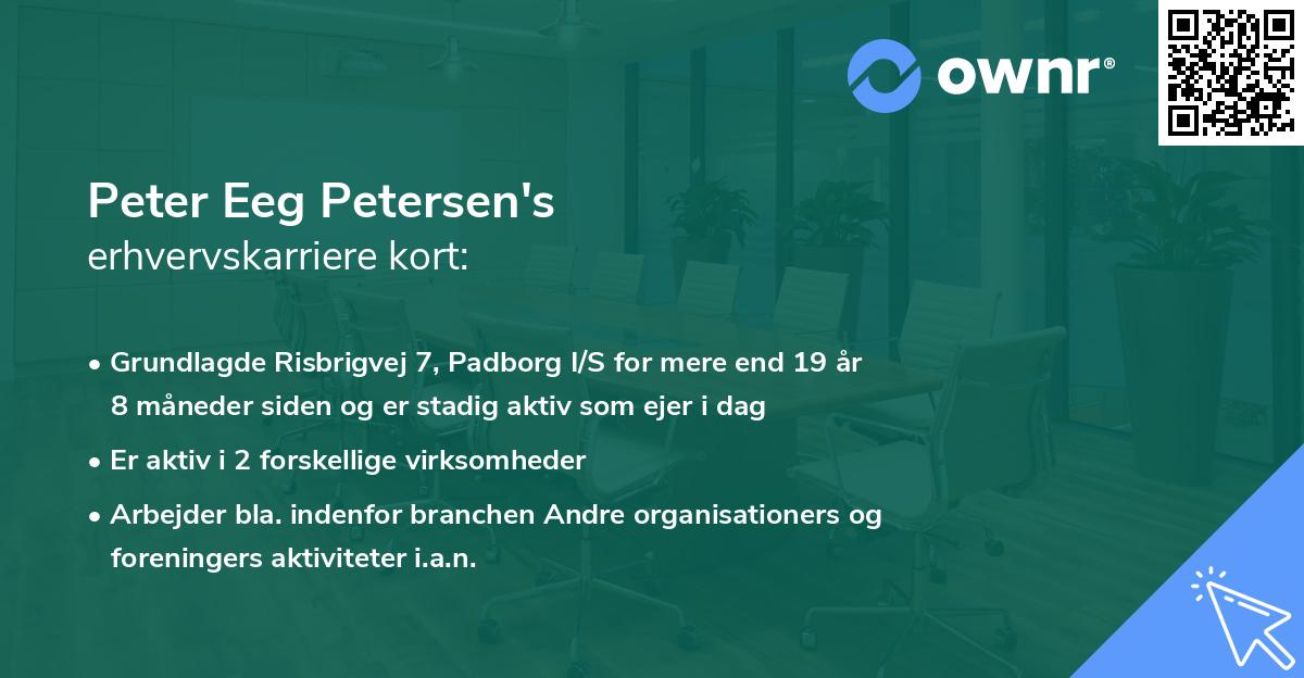 Peter Eeg Petersen's erhvervskarriere kort