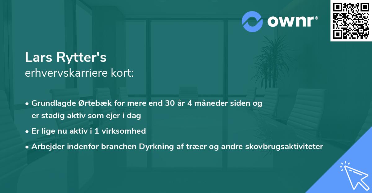Lars Rytter's erhvervskarriere kort