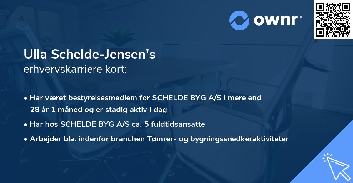 Ulla Schelde-Jensen's erhvervskarriere kort