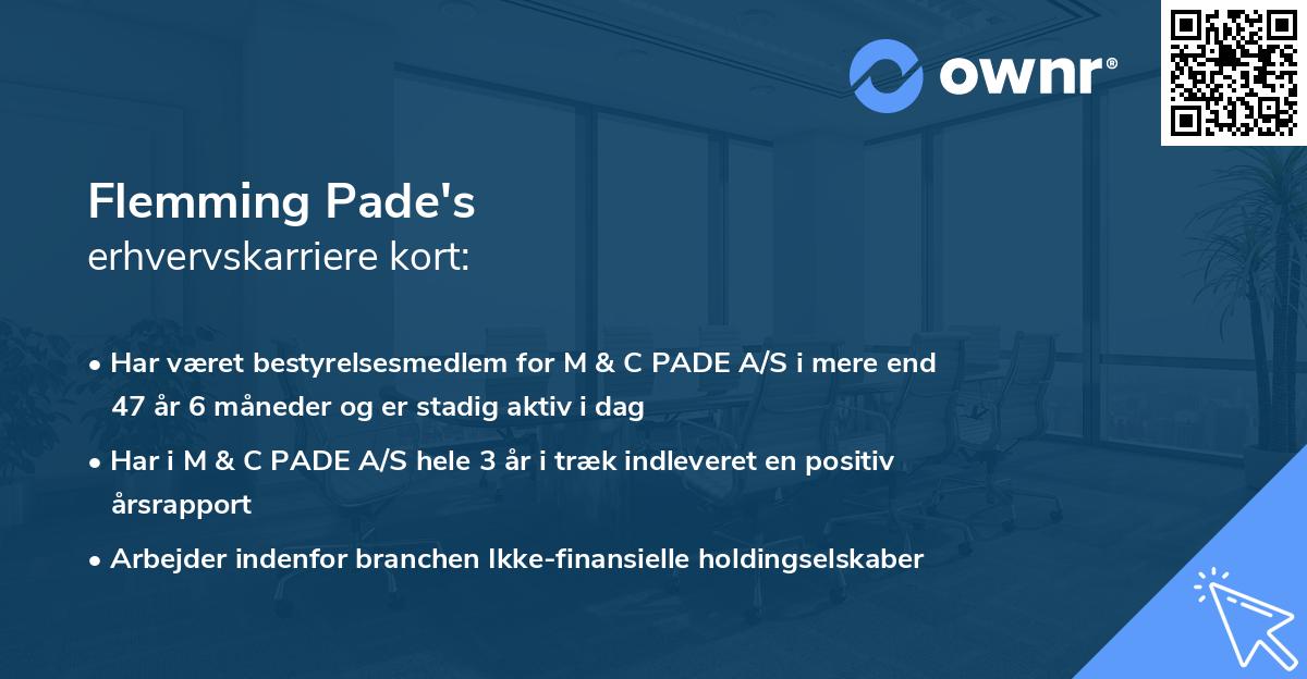 Flemming Pade's erhvervskarriere kort
