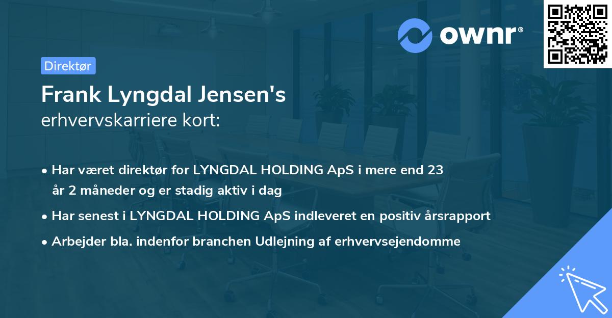 Frank Lyngdal Jensen's erhvervskarriere kort