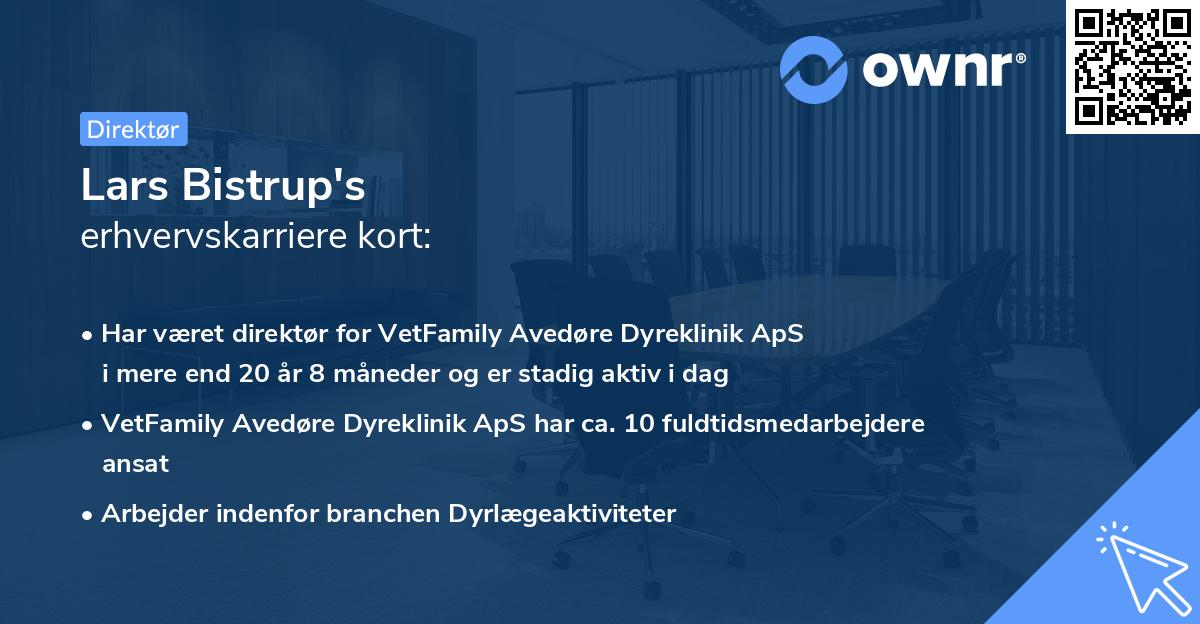 Lars Bistrup's erhvervskarriere kort