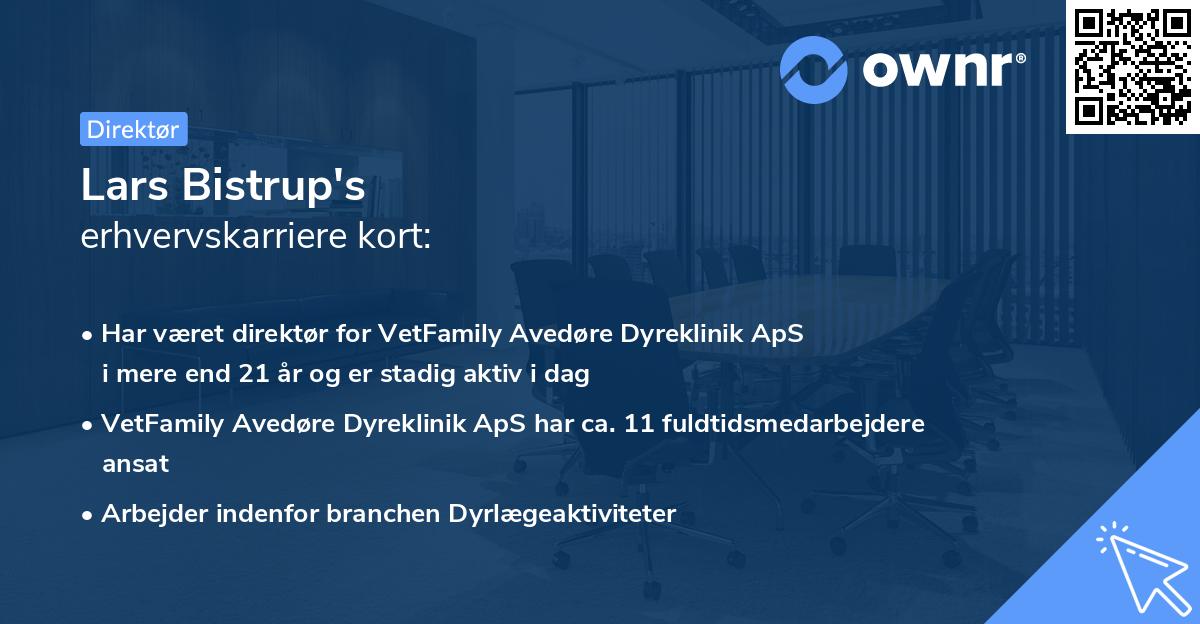 Lars Bistrup's erhvervskarriere kort