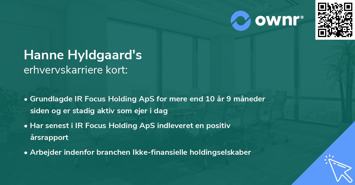 Hanne Hyldgaard's erhvervskarriere kort